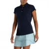 Footjoy Cap Sleeve Stripe Women's Shirt 2 Footjoy Cap Sleeve Stripe Women's Shirt -Golf Shoes Discount footjoy cap sleeve navy front 1 1