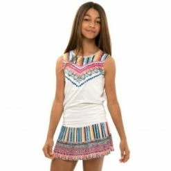 Lucky In Love Think Ink Tie Back Girls Tank Top