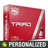 2023 Wilson Staff Triad Personalized White Golf Balls -Golf Shoes Discount wg2004901 0 triad standard ball 12pk vert rt hero 1
