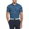 Original Penguin Tropical Print Polo -Golf Shoes Discount whimsical tropical print golf polo black iris original penguin 3600x3600